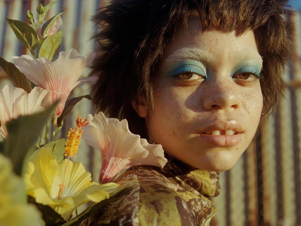 Editorial portrait with flowers, for the Condé Nast case study